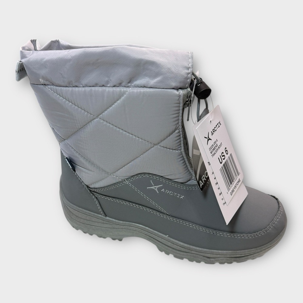 Arctix Tracer Winter Boot Womens Size‎ 6 Greystone Quilted Faux Suede Mid Shaft